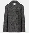 Sportmax Olaf Double Breast Wool Blend Short Coat In Gray