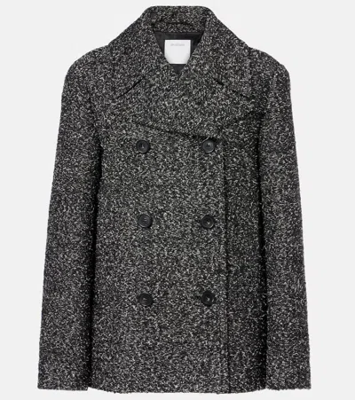 Sportmax Olaf Double Breast Wool Blend Short Coat In Gray