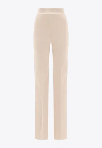 Sportmax Olea Scuba High-rise Flared Pants In Neutral