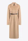 Sportmax Camel-coloured Wool Coat In Brown