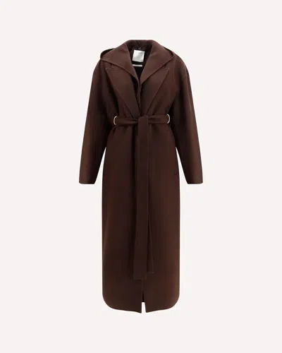 Sportmax Olmo Coat In Virgin Wool In Brown