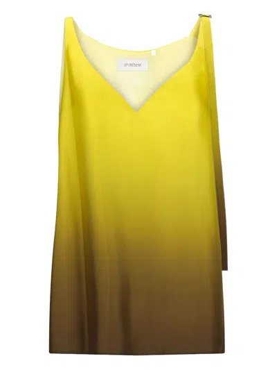 Sportmax Ombré V-neck Top In Yellow