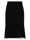 Sportmax Omelia High Waist Midi Length Skirt With Side Slit In Black