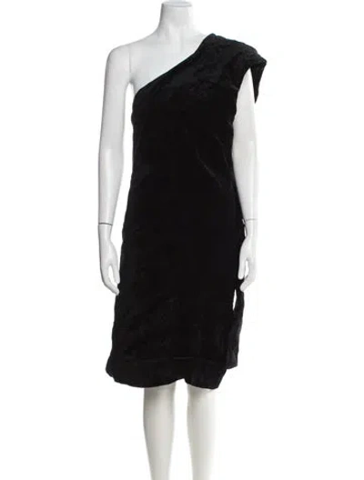 Pre-owned Sportmax One-shoulder Knee-length Dress W/ Tags In Black