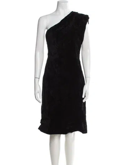 Pre-owned Sportmax One-shoulder Knee-length Dress W/ Tags In Black