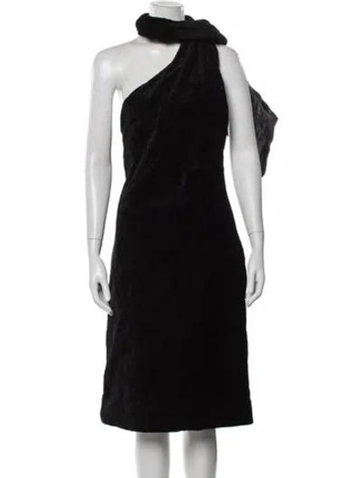 Pre-owned Sportmax One-shoulder Knee-length Dress W/ Tags In Black