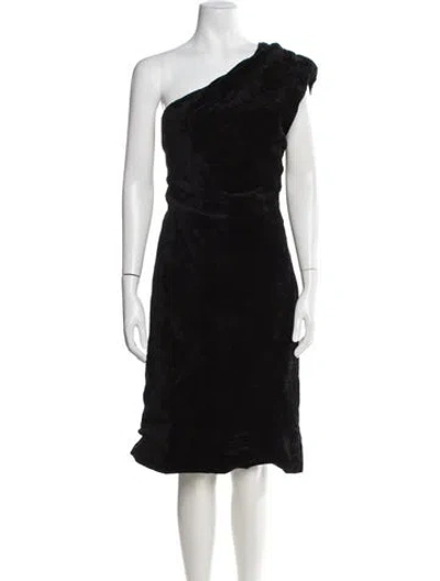 Pre-owned Sportmax One-shoulder Knee-length Dress W/ Tags In Black