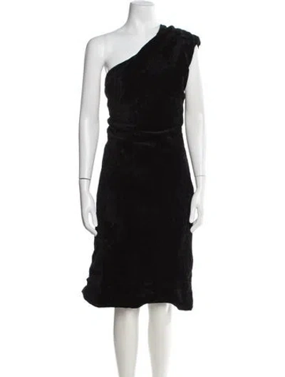 Pre-owned Sportmax One-shoulder Knee-length Dress W/ Tags In Black