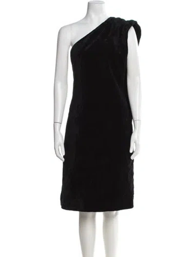 Pre-owned Sportmax One-shoulder Knee-length Dress W/ Tags In Black