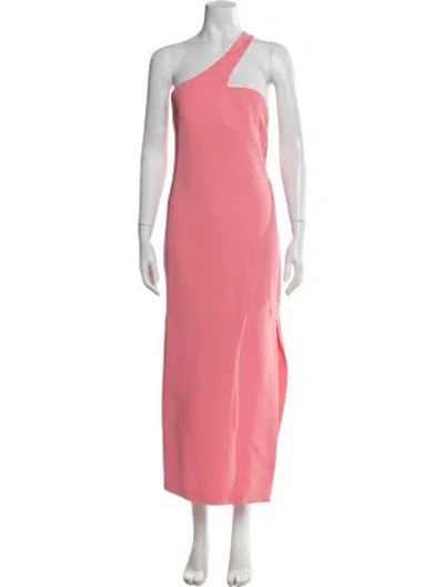Pre-owned Sportmax One-shoulder Long Dress In Pink