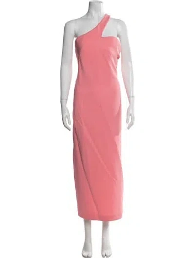 Pre-owned Sportmax One-shoulder Long Dress In Pink