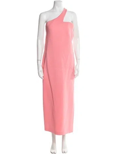 Pre-owned Sportmax One-shoulder Long Dress W/ Tags In Pink
