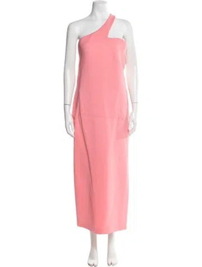 Pre-owned Sportmax One-shoulder Long Dress W/ Tags In Pink