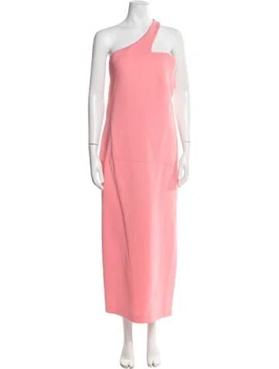 Pre-owned Sportmax One-shoulder Long Dress W/ Tags In Pink