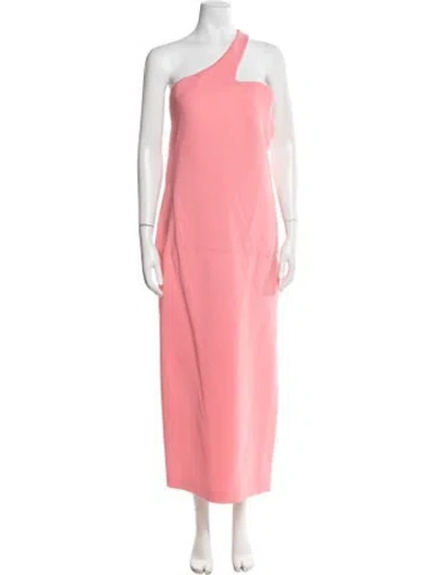 Pre-owned Sportmax One-shoulder Long Dress W/ Tags In Pink