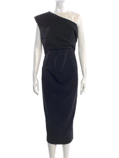 Pre-owned Sportmax One-shoulder Midi Length Dress In Blue