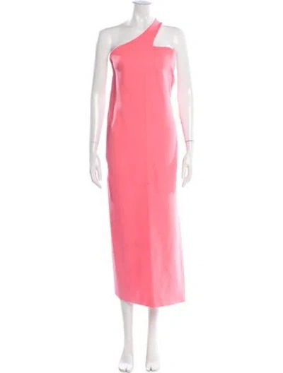 Pre-owned Sportmax One-shoulder Midi Length Dress In Pink
