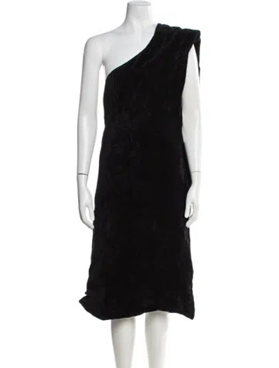 Pre-owned Sportmax One-shoulder Midi Length Dress W/ Tags In Black