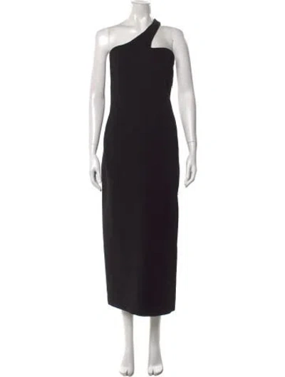 Pre-owned Sportmax One-shoulder Midi Length Dress W/ Tags In Black