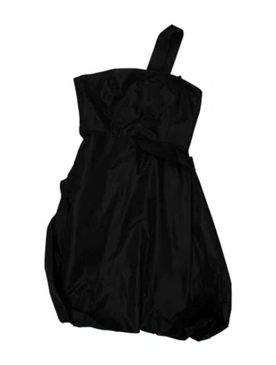 Pre-owned Sportmax One-shoulder Mini Dress In Black