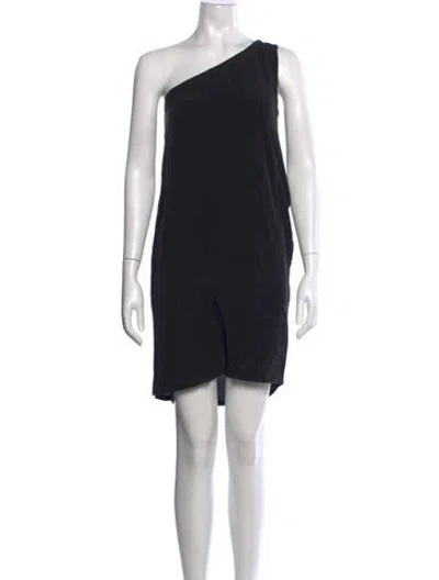 Pre-owned Sportmax One-shoulder Mini Dress In Black