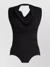 Sportmax Open Back Halterneck Fitted Sleeveless Top In Black