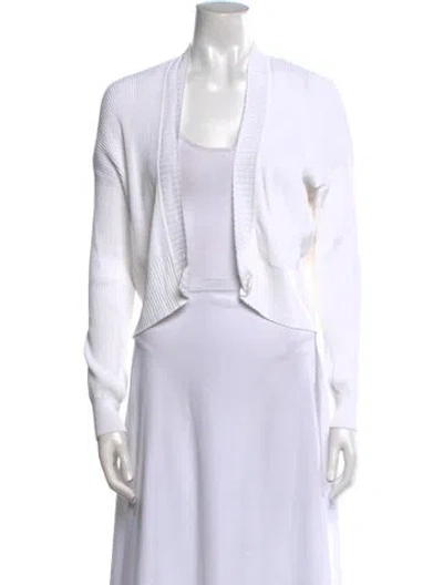 Pre-owned Sportmax Open Front Sweater In White