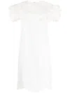Sportmax Open-knit Shift Midi Dress In White