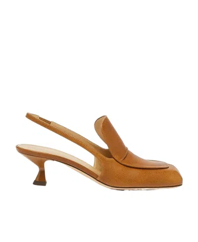 Sportmax Open-heeled High Heels In Brown