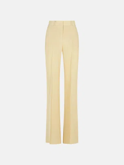 Sportmax 'orario' Ivory Viscose Trousers In White