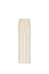 Sportmax Orario Viscose Canvas Wide Pants In Ivory