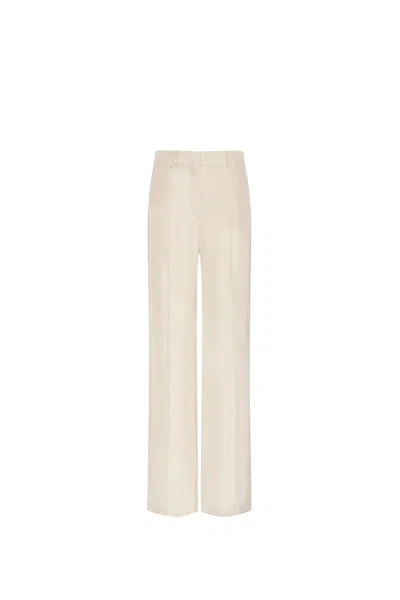 Sportmax Orario Viscose Canvas Wide Pants In White