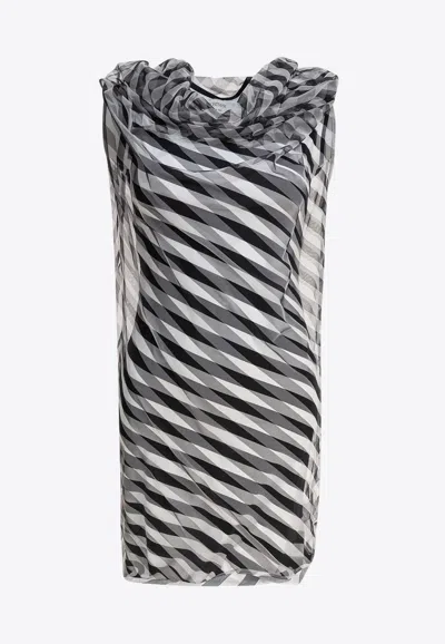 SPORTMAX ORESTE DOUBLE LAYER STRIPE MINI DRESS