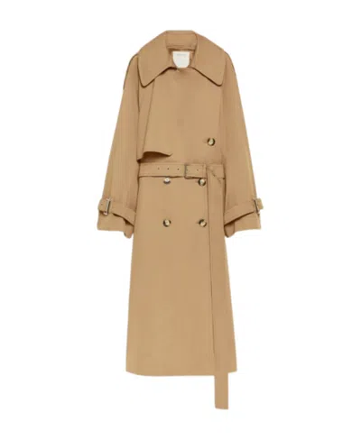 Sportmax Orlaya Double-breasted Trench Coat In Nude