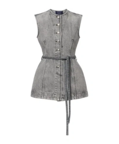 Sportmax Orli Denim Vest In Gray
