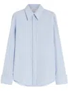 Sportmax Clean Line Tailored Collar Cotton Top In Blue