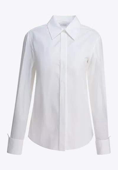 Sportmax Oste Logo Embroidered Buttoned Shirt In White