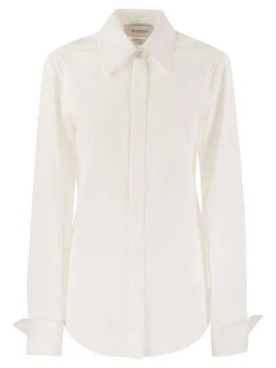 Sportmax Gemona Crêpe Long-sleeved Shirt In White