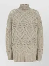 Sportmax Oversize Cable Knit High Neck Sweater
