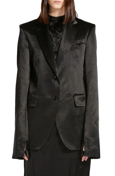 Sportmax Oversize Satin Blazer In Black