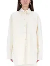 Sportmax Oversized Riber Wool Shirt In Neutral
