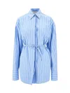 Sportmax Lapel Long-sleeved Dress In Clear Blue