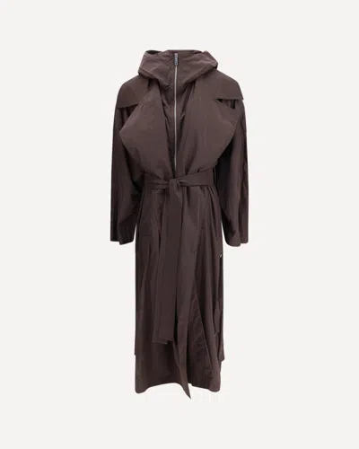 SPORTMAX OVERSIZED BARBA TRENCH COAT IN TAFFETA