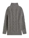 Sportmax Oversized Cable-knit Wool Blend Sweater In Gray
