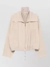 Sportmax Pure Wool Bomber Jacket With Removable Front Insert In Neutral