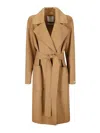 Sportmax Veleno Cappotto Doppiopetto In Brown