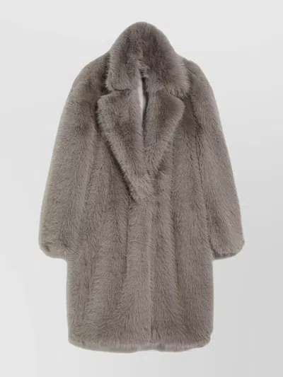 Sportmax Long-sleeved Coat In Grey