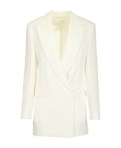 Sportmax Oversized Concealed Fastened Blazer In White