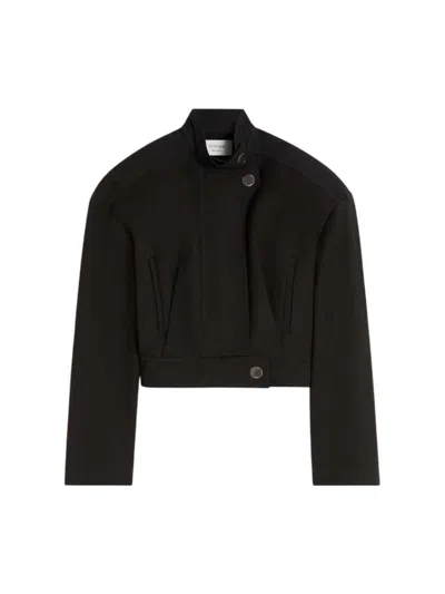Sportmax Riviera Loose Fit Cotton Bomber Coat In Black