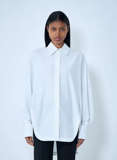 Sportmax Oversized Cotton Poplin Shirt In White